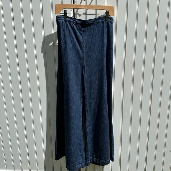 Rachel Comey Absolute Pant Wide Leg Flare Jeans Dark Indigo Denim Size 4 EUC - Picture 4 of 16